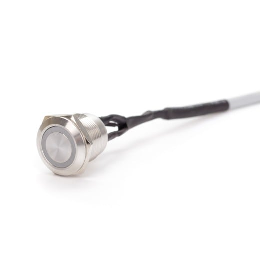 Spínač impulsní s LED podsvícením, zelený, 19mm SW IMP