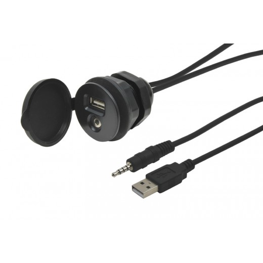 USB / JACK 4pólová zásuvka s kabelem